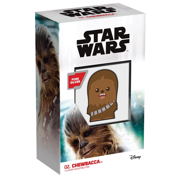 Niue: Star Wars - Chewbacca Chibi Coin kolorowany 1 uncja Srebra 2020 Proof