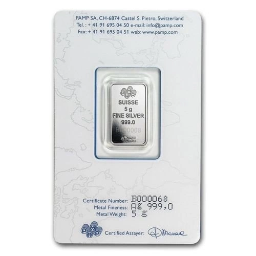 5 gramów Sztabka Srebra Pamp Fortuna