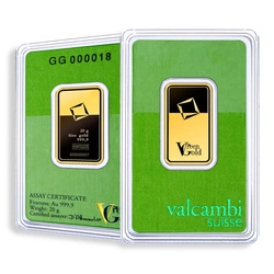 Sztabka Valcambi "Green Gold" 20 gramów Złota