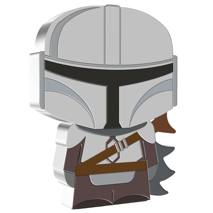 Niue: Star Wars - The Mandalorian Chibi Coin kolorowany 1 uncja Srebra 2021 Proof
