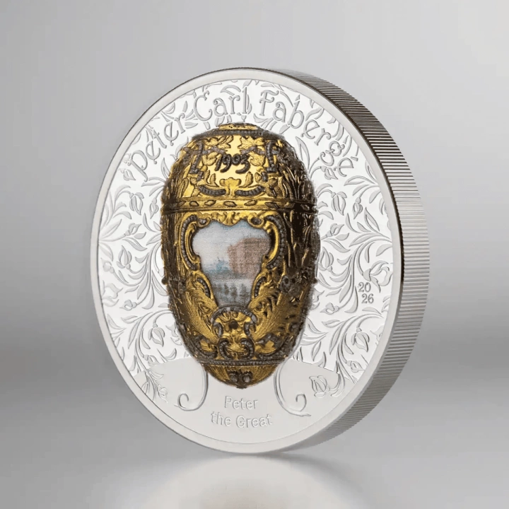 Mongolia: Peter Carl Fabergé – Peter the Great pozłacany 2 uncje Srebra 2026 Proof