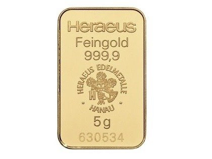 Sztabka Złota 5 g Heraeus - Niesortowana