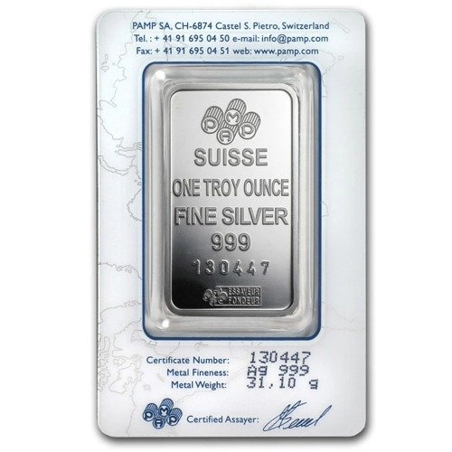 1 uncja Sztabka Srebra Pamp Fortuna