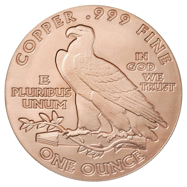 Incuse Indian 1 uncja Miedzi