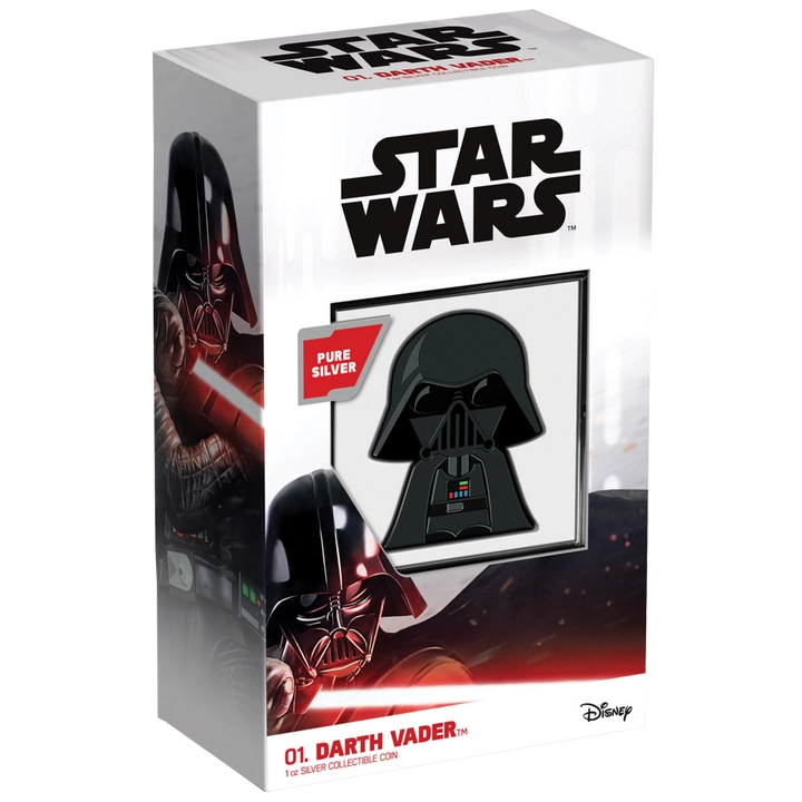 Niue: Star Wars - Darth Vader Chibi Coin kolorowany 1 uncja Srebra 2020 Proof