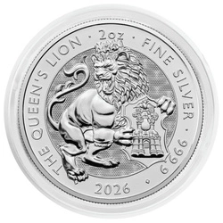 The Royal Tudor Beasts: Queen's Lion 2 uncje Srebra 2026