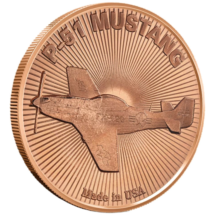 Fighter Jet – P51 Mustang 1 uncja Miedzi