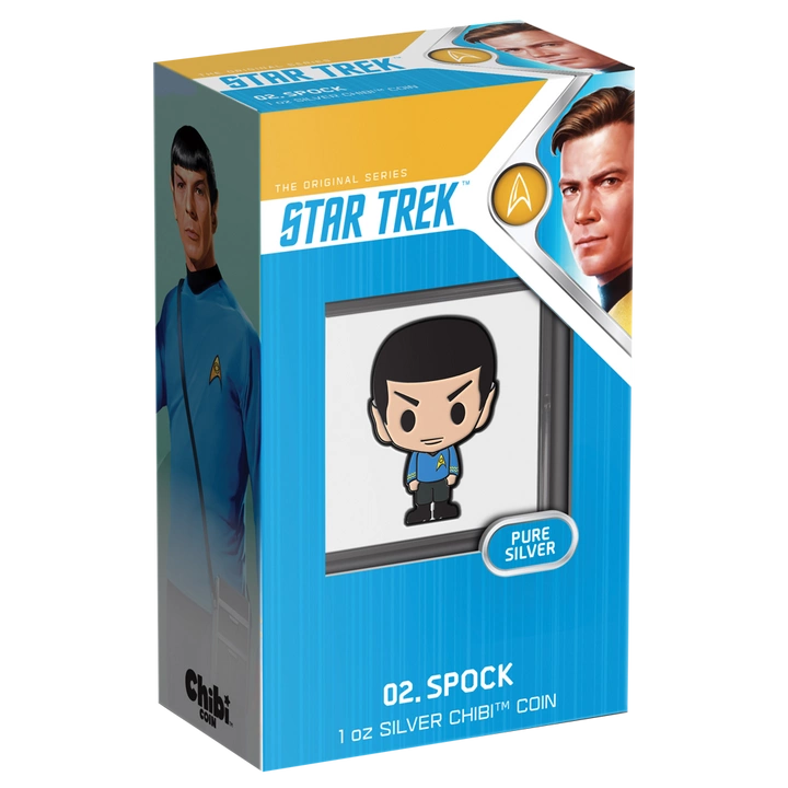 Niue: Star Trek - Spock Chibi Coin kolorowany 1 uncja Srebra 2021 Proof