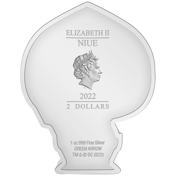 Niue: DC Comics - Green Arrow Chibi Coin kolorowany 1 uncja Srebra 2022 Proof