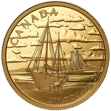 Canada: Tall Ships - Ketch Rig $200 Złoto 2026 Proof