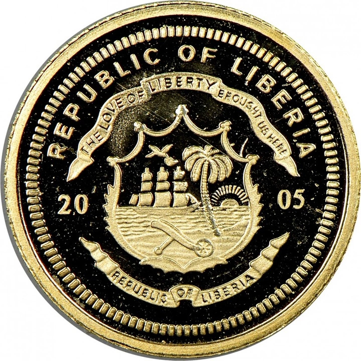Liberia: 25th Anniversary of Krugerrand $10 Złoto 2005 Proof