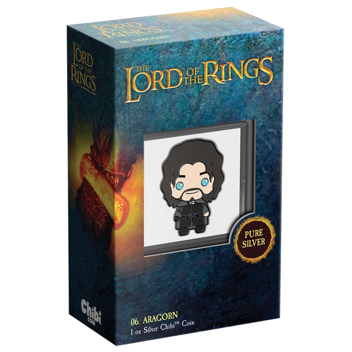 Niue: The Lord of the Rings - Aragorn Chibi Coin kolorowany 1 uncja Srebra 2021 Proof