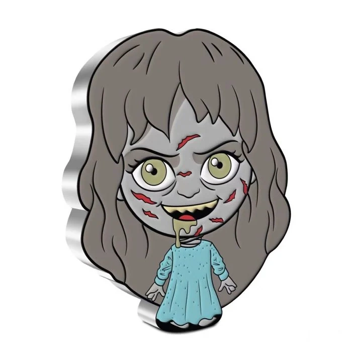 Niue: Horror - Exorcist Chibi Coin kolorowany 1 uncja Srebra 2022 Proof