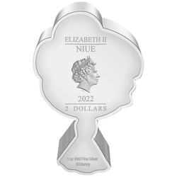 Niue: Disney Frozen - Anna Chibi Coin kolorowany 1 uncja Srebra 2022 Proof