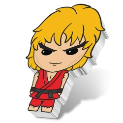 Niue: Street Fighter - Ken Masters Chibi Coin kolorowany 1 uncja Srebra 2021 Proof