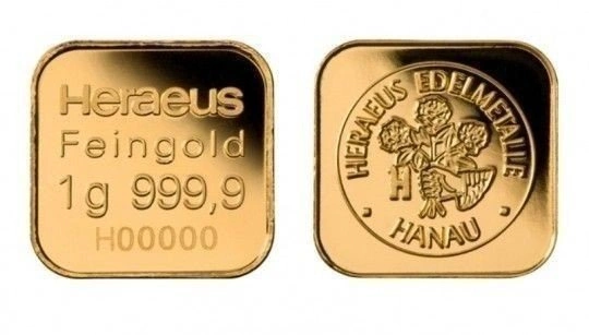 5 x 1 gram Sztabka Złota MultiCard Argor - Heraeus