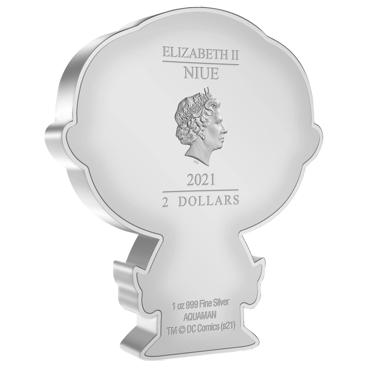 Niue: DC Comics - Aquaman Chibi Coin kolorowany 1 uncja Srebra 2021 Proof
