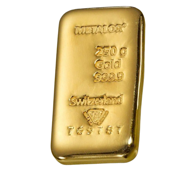 Metalor: Sztabka 250 gramów Złota
