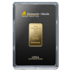 Sztabka Heimerle Meule 20 gramów Złota LBMA GD Refiner