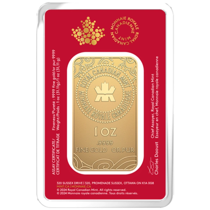 Sztabka The Royal Canadian Mint - Lunar Year of the Snake 1 uncja Złota 2025