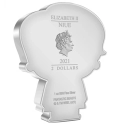 Niue: Fantastic Beasts - Newt Scamander Chibi Coin kolorowany 1 uncja Srebra 2021 Proof