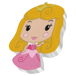 Niue: Disney - Aurora Chibi Coin kolorowany 1 uncja Srebra 2021 Proof