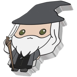 Niue: The Lord of the Rings - Gandalf Chibi Coin kolorowany 1 uncja Srebra 2021 Proof