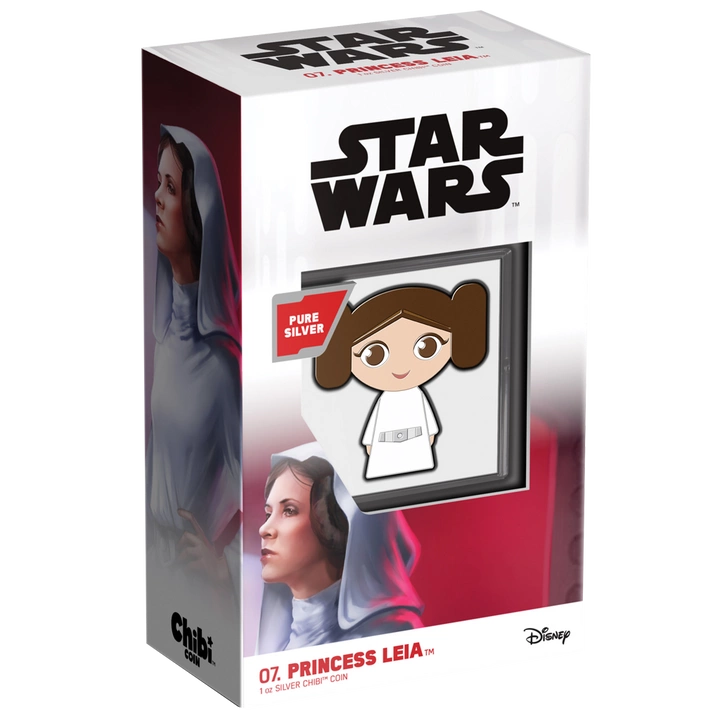 Niue: Star Wars - Princess Leia Chibi Coin kolorowany 1 uncja Srebra 2021 Proof