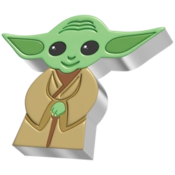 Niue: Star Wars - Yoda Chibi Coin kolorowany 1 uncja Srebra 2022 Proof