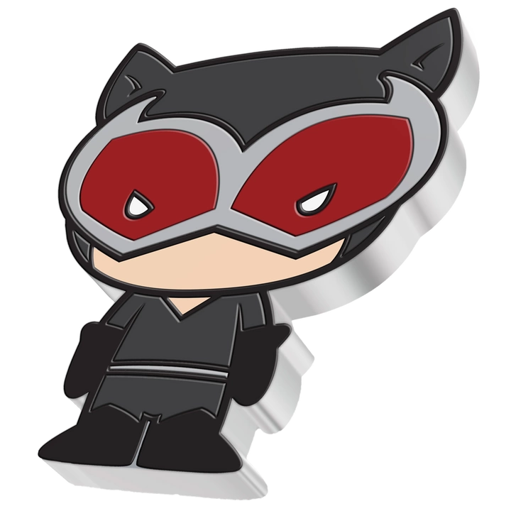 Niue: DC Comics - Catwoman Chibi Coin kolorowany 1 uncja Srebra 2021 Proof