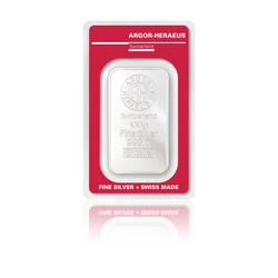 100 gramów Sztabka Srebra Argor - Heraeus