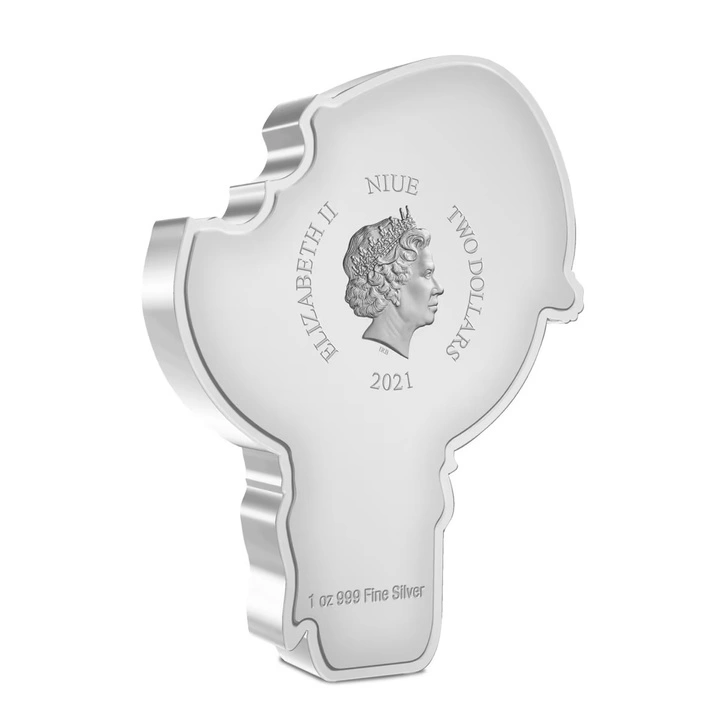 Niue: Gingerbread Man Chibi Coin kolorowany 1 uncja Srebra 2021 Proof