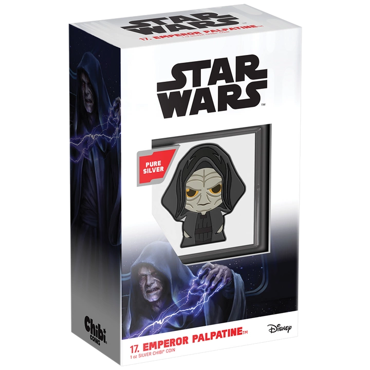Niue: Star Wars - Emperor Palpatine Chibi Coin kolorowany 1 uncja Srebra 2022 Proof