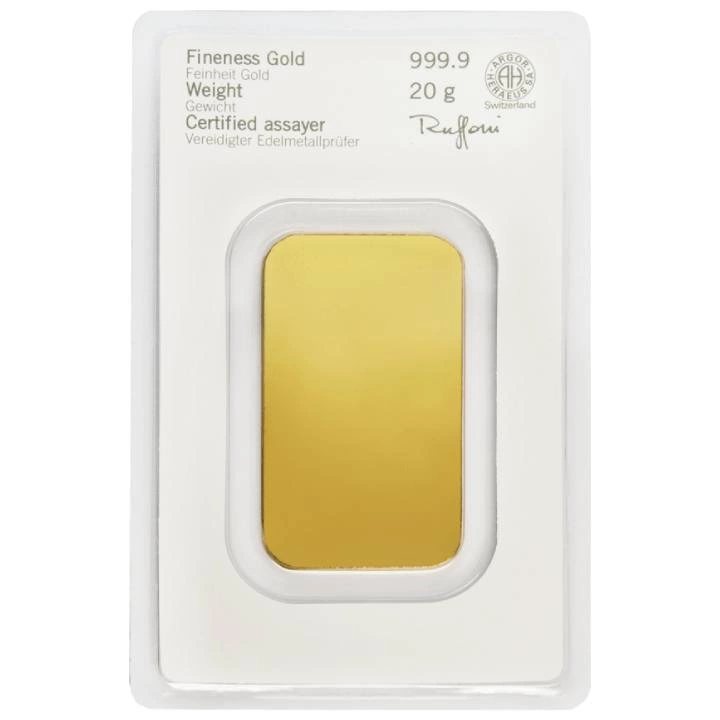 Sztabka Heraeus 20 gramów Złota