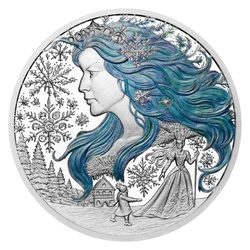 Niue: Book Templates - H. C. Andersen - The Snow Queen kolorowany 29 gramów Srebra 2025 Proof