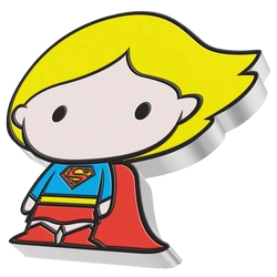 Niue: DC Comics - Supergirl Chibi Coin kolorowany 1 uncja Srebra 2021 Proof