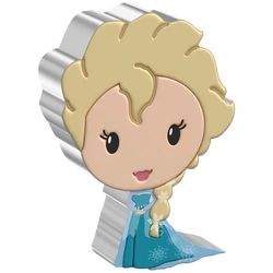 Niue: Disney Frozen - Elsa Chibi Coin kolorowany 1 uncja Srebra 2022 Proof