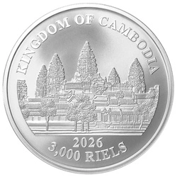 Cambodia: The Lost Tiger of Cambodia kolorowany 1 uncja Srebra 2026