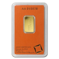 Sztabka Valcambi 5 gramów Złota