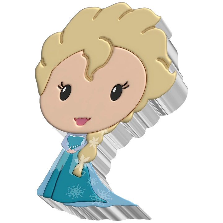 Niue: Disney Frozen - Elsa Chibi Coin kolorowany 1 uncja Srebra 2022 Proof