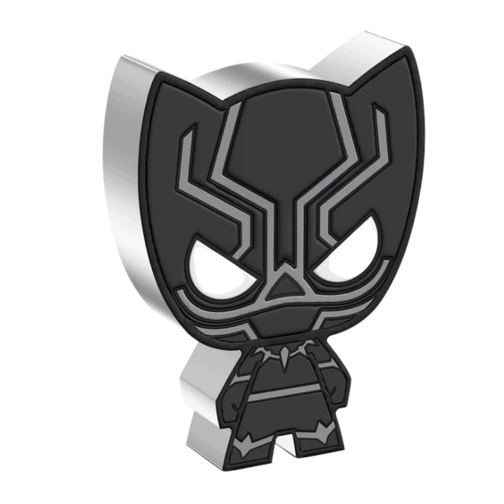 Niue: Marvel Black Panther Chibi Coin kolorowany 1 uncja Srebra 2023 Proof