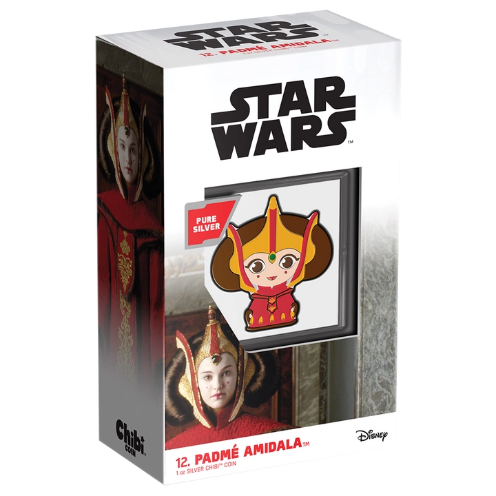 Niue: Star Wars - Padmé Amidala Chibi Coin kolorowany 1 uncja Srebra 2022 Proof
