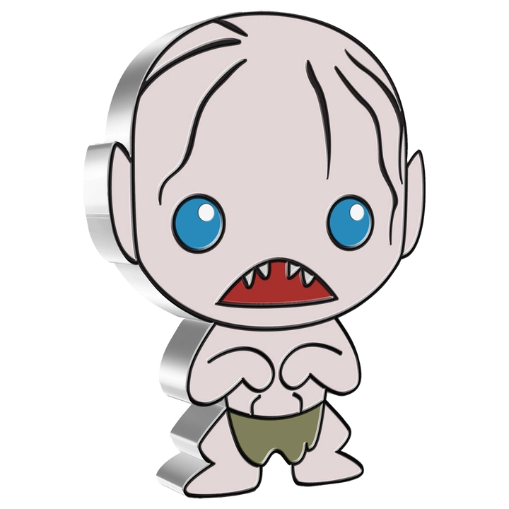 Niue: The Lord of the Rings - Golllum Chibi Coin kolorowany 1 uncja Srebra 2021 Proof