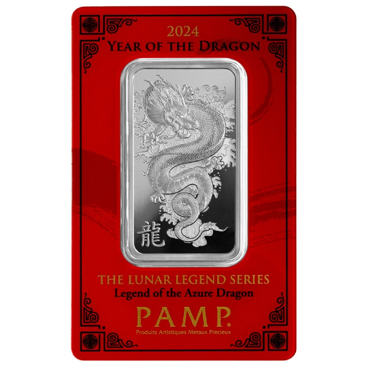 Sztabka Pamp Year of the Dragon - Legend of the Azure Dragon 1 uncja Srebra 2024