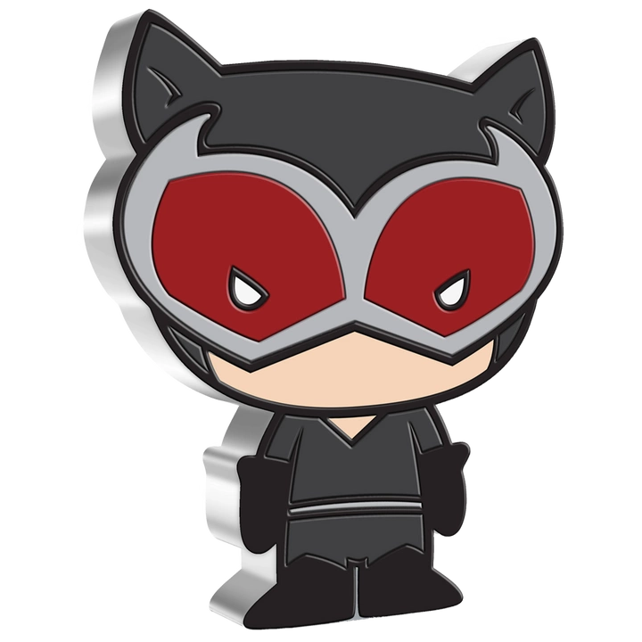 Niue: DC Comics - Catwoman Chibi Coin kolorowany 1 uncja Srebra 2021 Proof