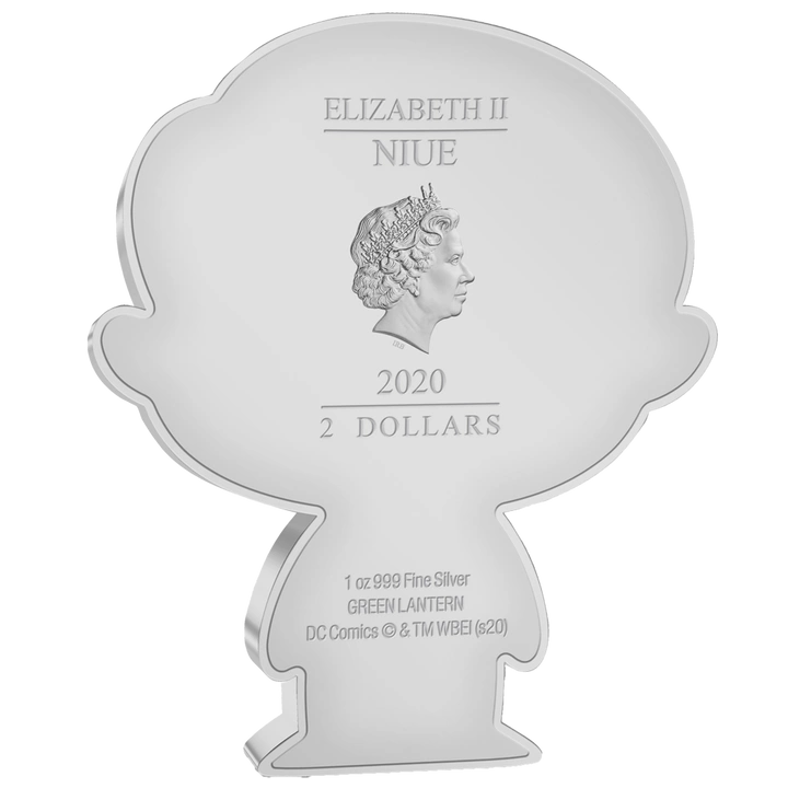 Niue: DC Comics - Green Lantern Chibi Coin kolorowany 1 uncja Srebra 2020 Proof