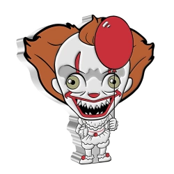 Niue: Horror - It - Clown Chibi Coin kolorowany 1 uncja Srebra 2022 Proof