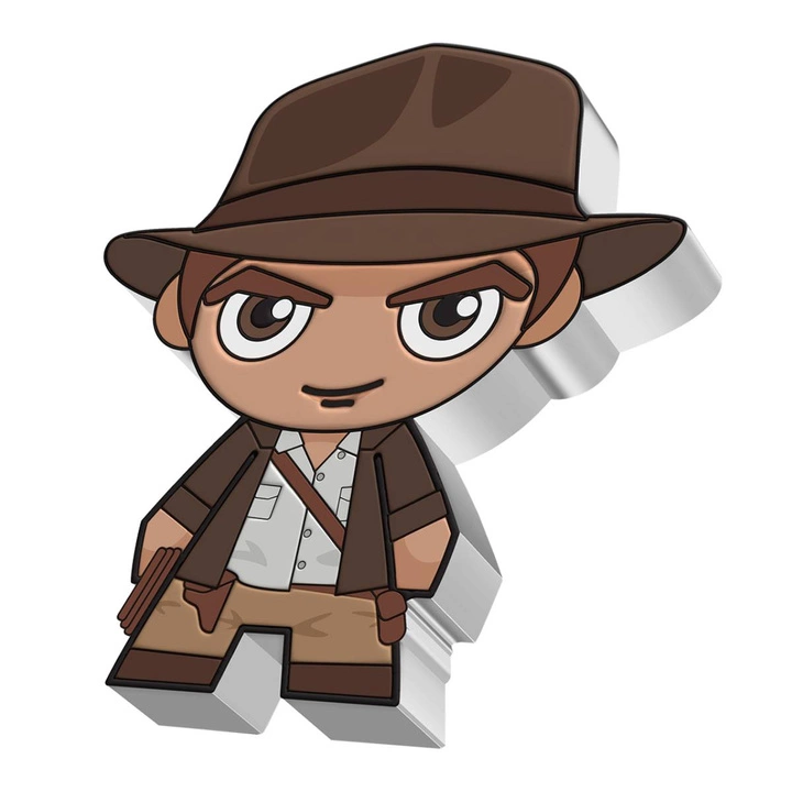 Niue: Indiana Jones Chibi Coin kolorowany 1 uncja Srebra 2023 Proof