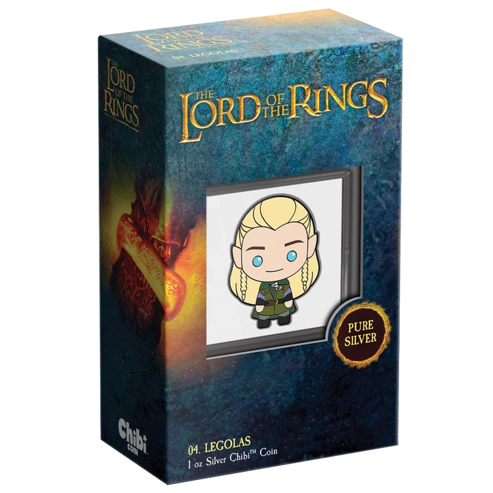 Niue: The Lord of the Rings - Legolas Chibi Coin kolorowany 1 uncja Srebra 2021 Proof