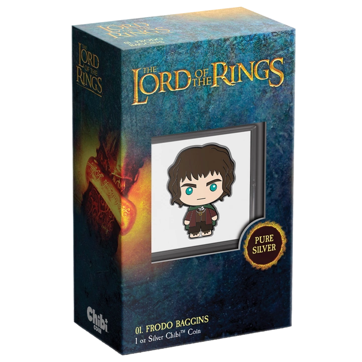 Niue: The Lord of the Rings - Frodo Chibi Coin kolorowany 1 uncja Srebra 2021 Proof